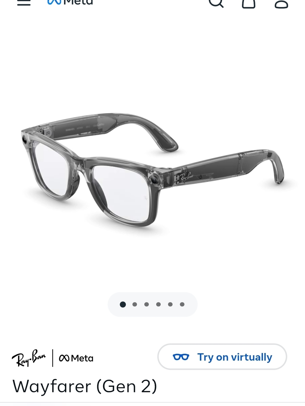 Ray-Ban Wayfarer (Gen 2) Transparent Gray Frames with Blue Lenses
